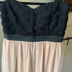 Black Rose and Pink Tulle Strapless Dress Size M